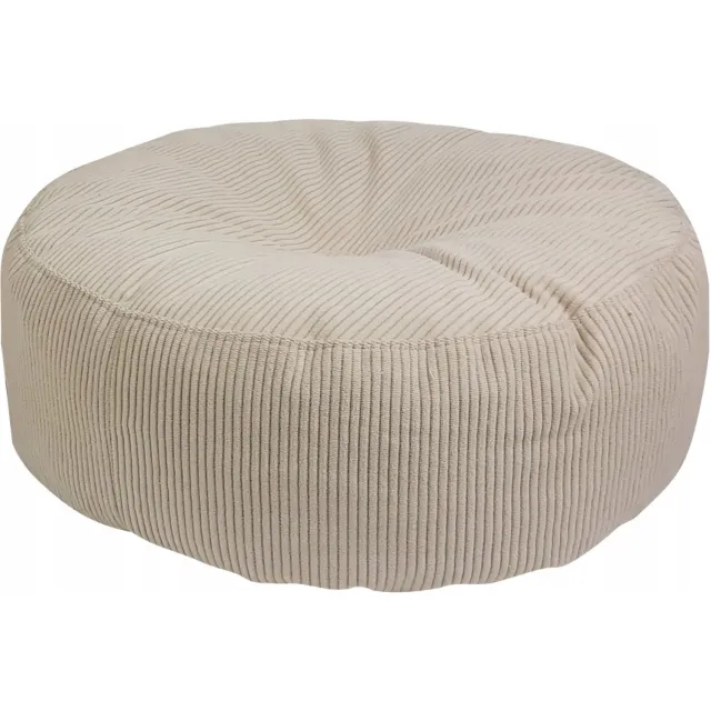 Syma Sztruks Pufa ROLLER Beżowa - Wygodny Podnóżek do Salonu Beige