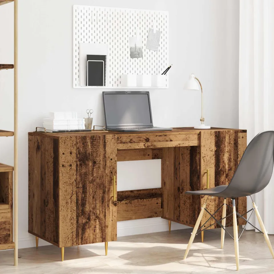 vidaXL Bureau Oud hout Bewerkt hout bruin, foto 4