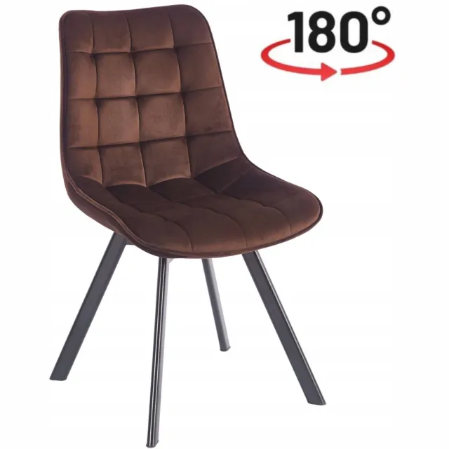 Furnitex Riviera 28 - Draaibare vergaderstoel - Donkerbruin fluweel - Terugkeerfunctie - Met armleuningen