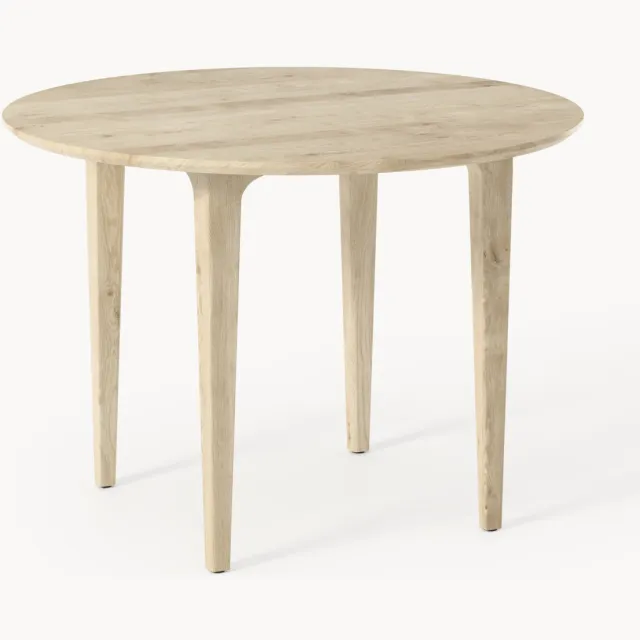 Westwing Collection Ronde eettafel Archie van eikenhout, in verschillende formaten Wit