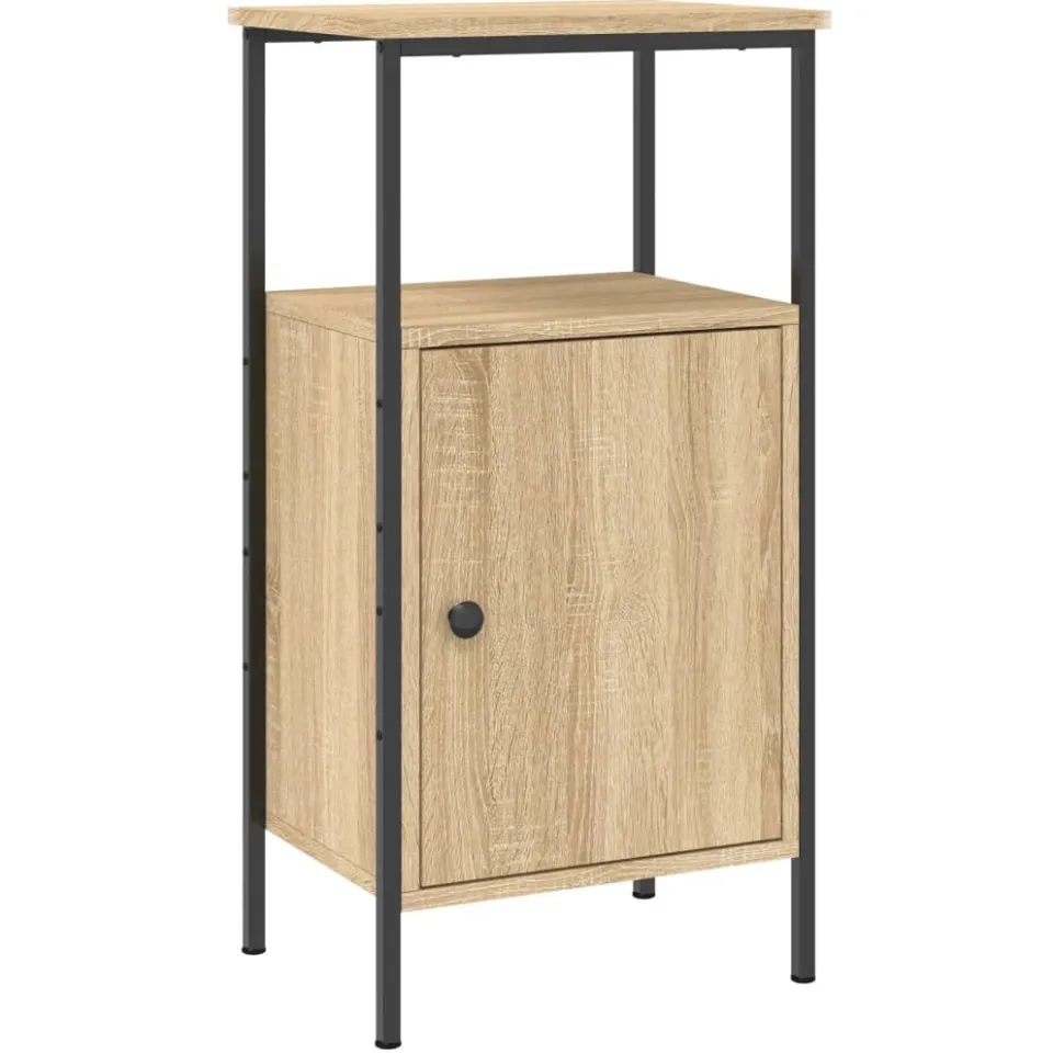 vidaXL Nachtkastje 41x31x80 cm bewerkt hout sonoma eikenkleurig, foto 3