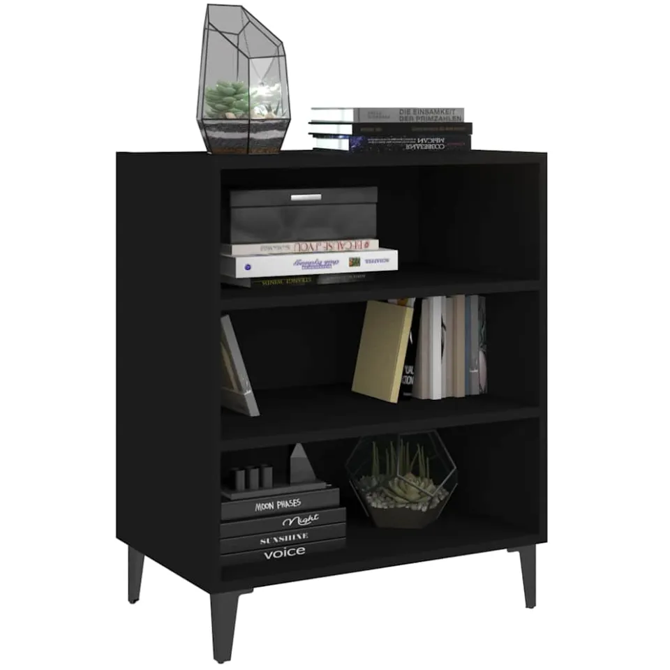 vidaXL Dressoir 57x35x70 cm bewerkt hout zwart, foto 3