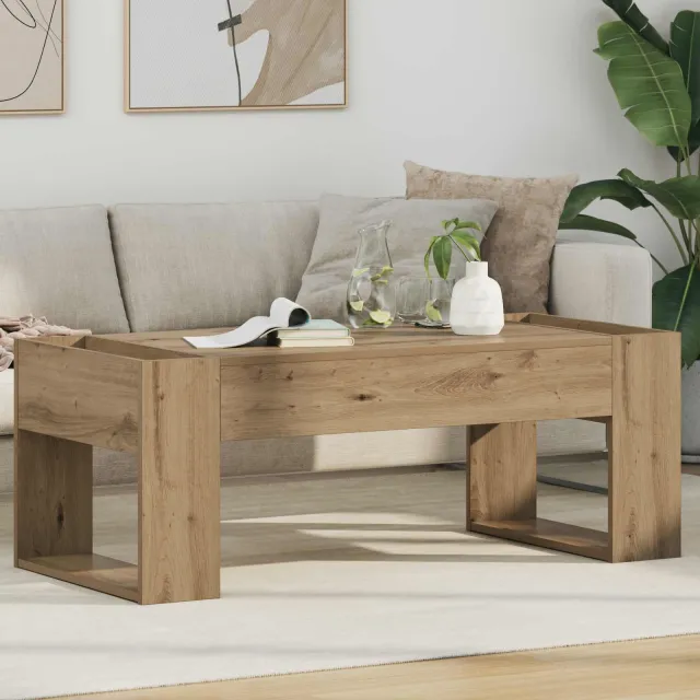 vidaXL Salontafel Artisan Eiken 110 x 50 x 41 cm Bewerkt hout Bruin