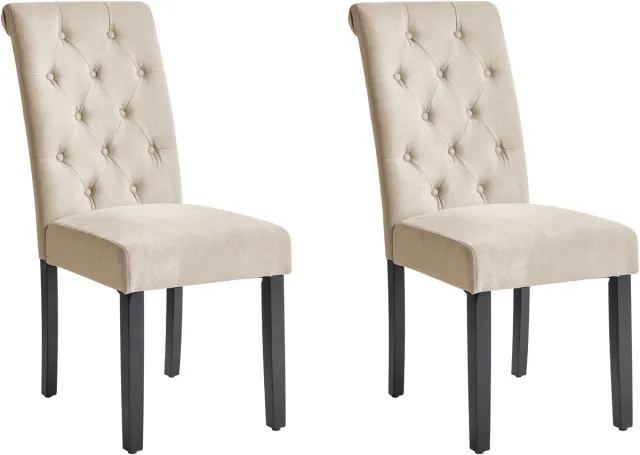 Beliani VELVA - Eetkamerstoel - Zandbeige - Polyester