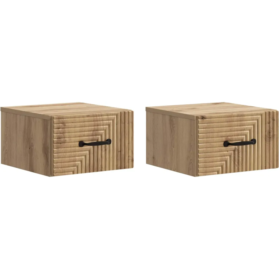 vidaXL Wandbeugel Bedkast 2 st Artisanaal eiken 34,5 x 33 x 20 cm, foto 3