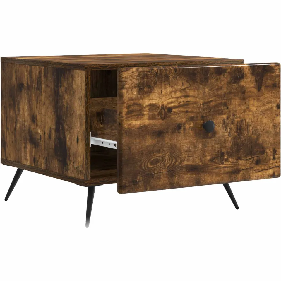 vidaXL Salontafel Gerookt eiken 49 x 50 x 40 cm Bewerkt hout, foto 4