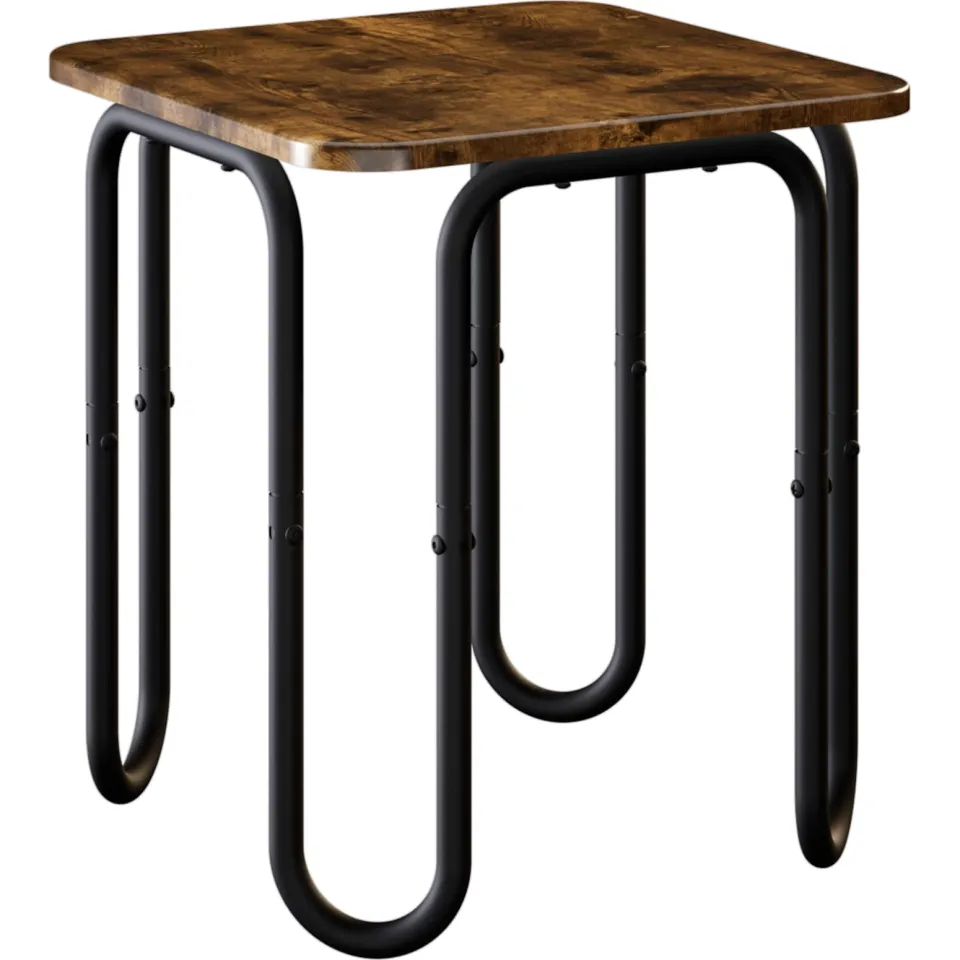 vidaXL Salontafel Gerookt eiken 40 x 40 x 45 cm Bewerkt hout, foto 3