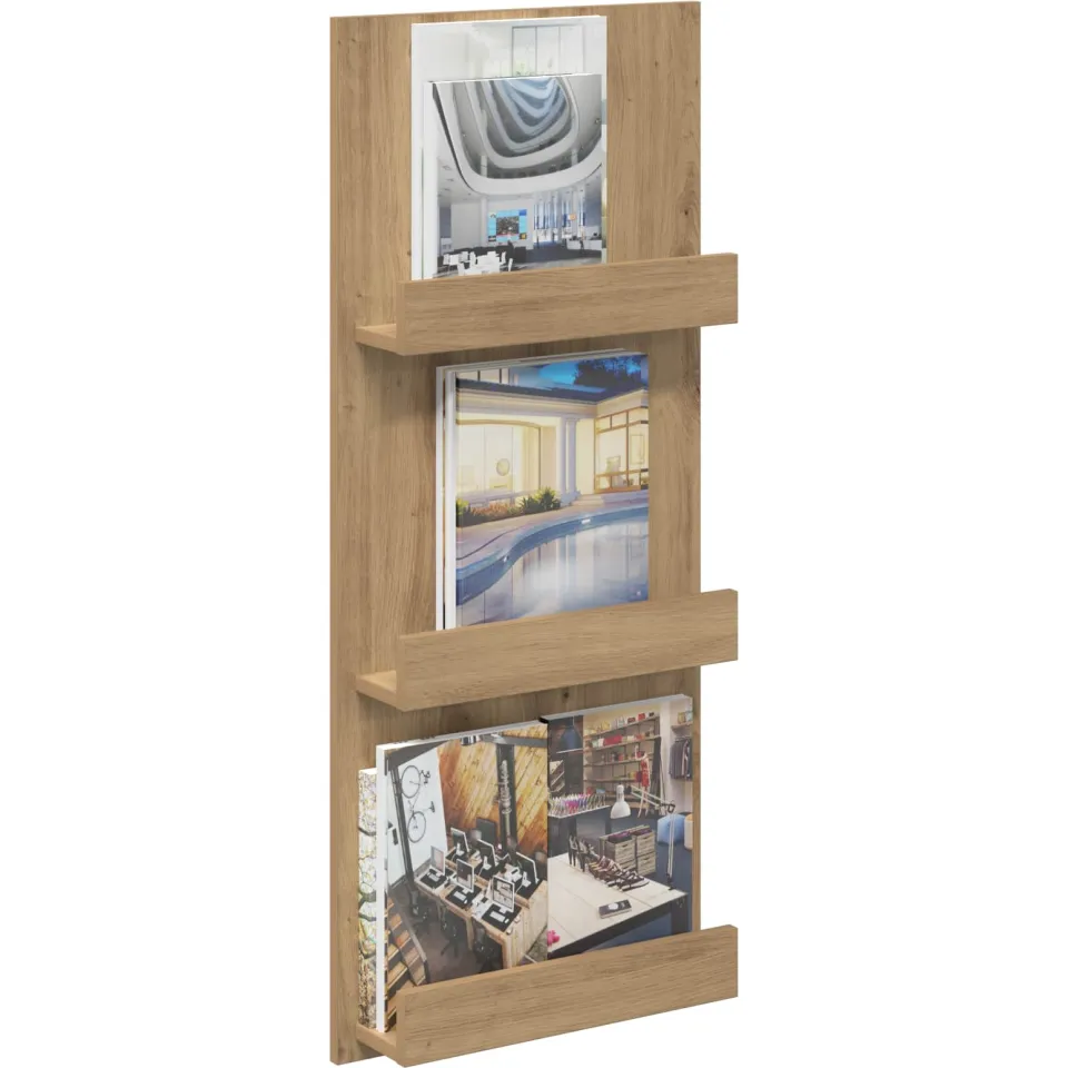 vidaXL Tijdschrift Rek Artisan Eiken 43 x 11 x 102 cm Bewerkt hout Bruin