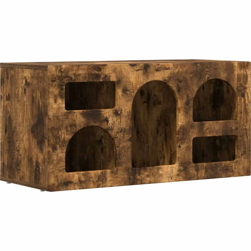vidaXL TV-kast ELST 80 x 35 x 40 cm Gerookt eiken Bewerkt hout, foto 3
