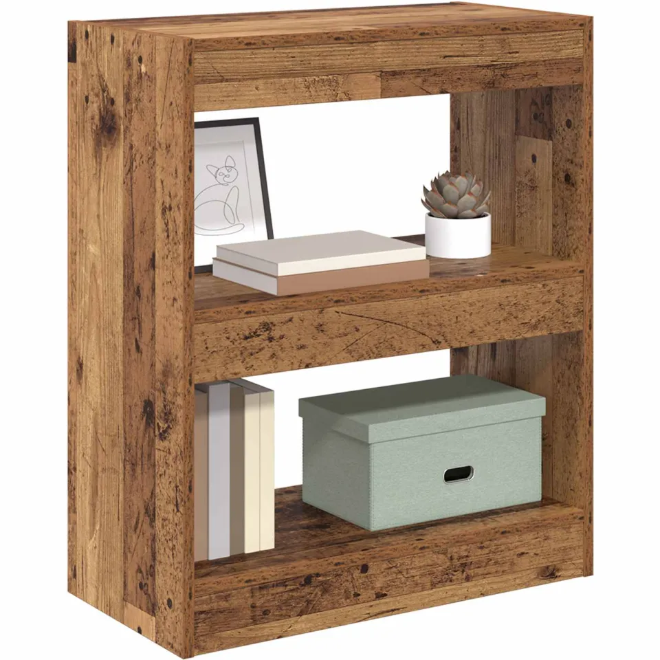 vidaXL Boekenkast 2-laags 60 x 30 x 72 cm Bewerkt hout Oudhout Bruin