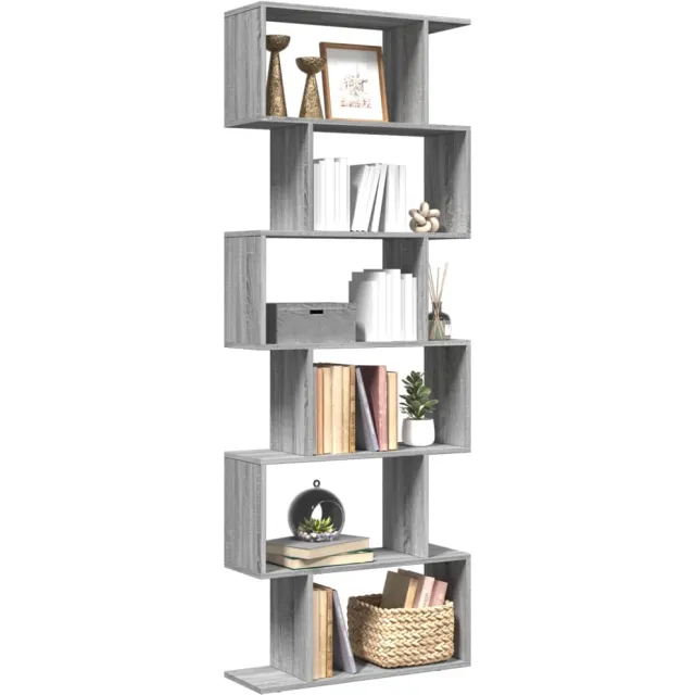 vidaXL Kamerscherm / boekenkast 6-laags 70x24x193 cm hout grijs sonoma