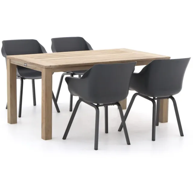 Hartman tuinmeubelen Hartman Sophie Element/ROUGH-S 160cm dining tuinset 5-delig Bruin