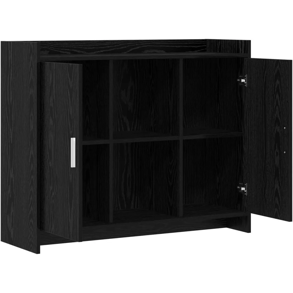 vidaXL Dressoir Black Oak 98,5 x 33 x 80 cm Bewerkt hout, foto 4