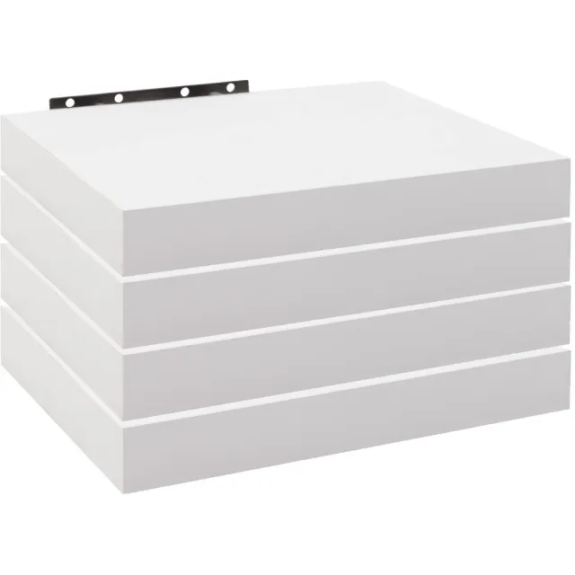 Famanu Set van 4 wandplanken, zwevende boekenplanken, wit, 25 x 23 x 3,8 cm, ideaal voor decoratie