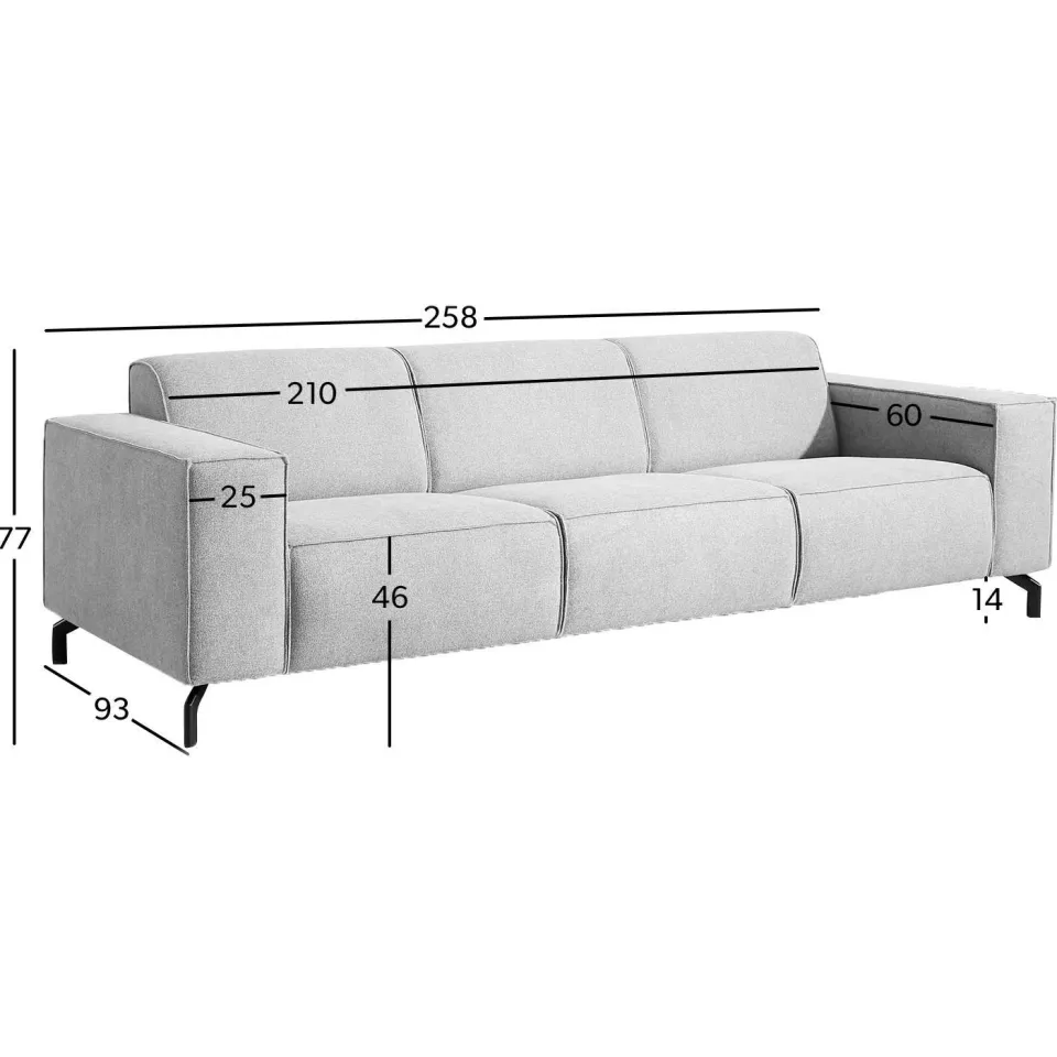 NOUS Living Brent 3-zitsbank beige, foto 5