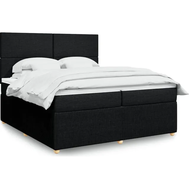 vidaXL Boxspring met matras stof zwart 200x200 cm
