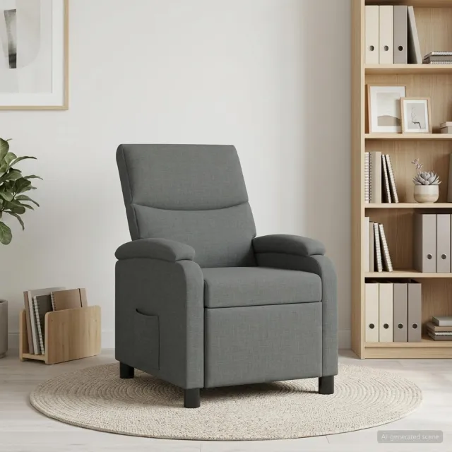 vidaXL Relaxfauteuil Donkergrijs Stof