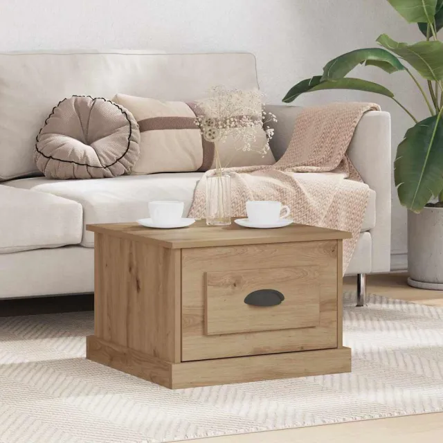 vidaXL Salontafel Artisan Eiken 50 x 50 x 35 cm Bewerkt hout, foto 2