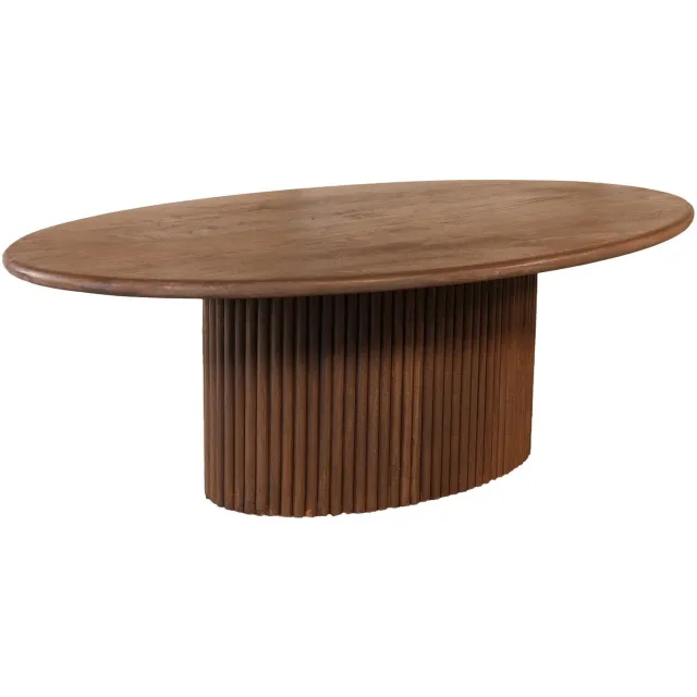 Lizzely Garden & Living Salontafel ovaal walnoot mangohout 120cm Moki duurzaam hout mango bijzettafel