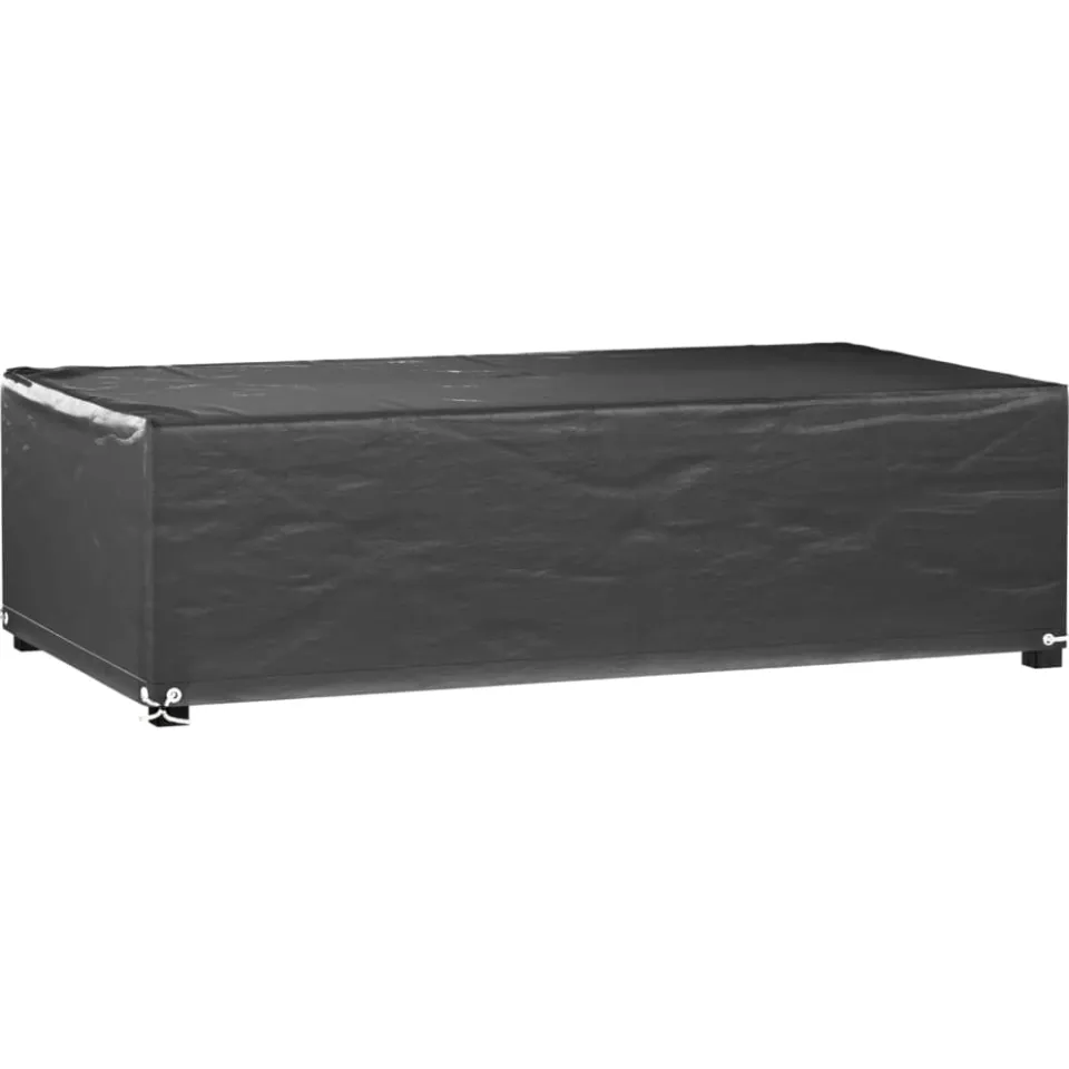 vidaXL Tuinmeubelhoezen 2 st 8 oogjes rechthoekig 125x70x35 cm zwart, foto 2
