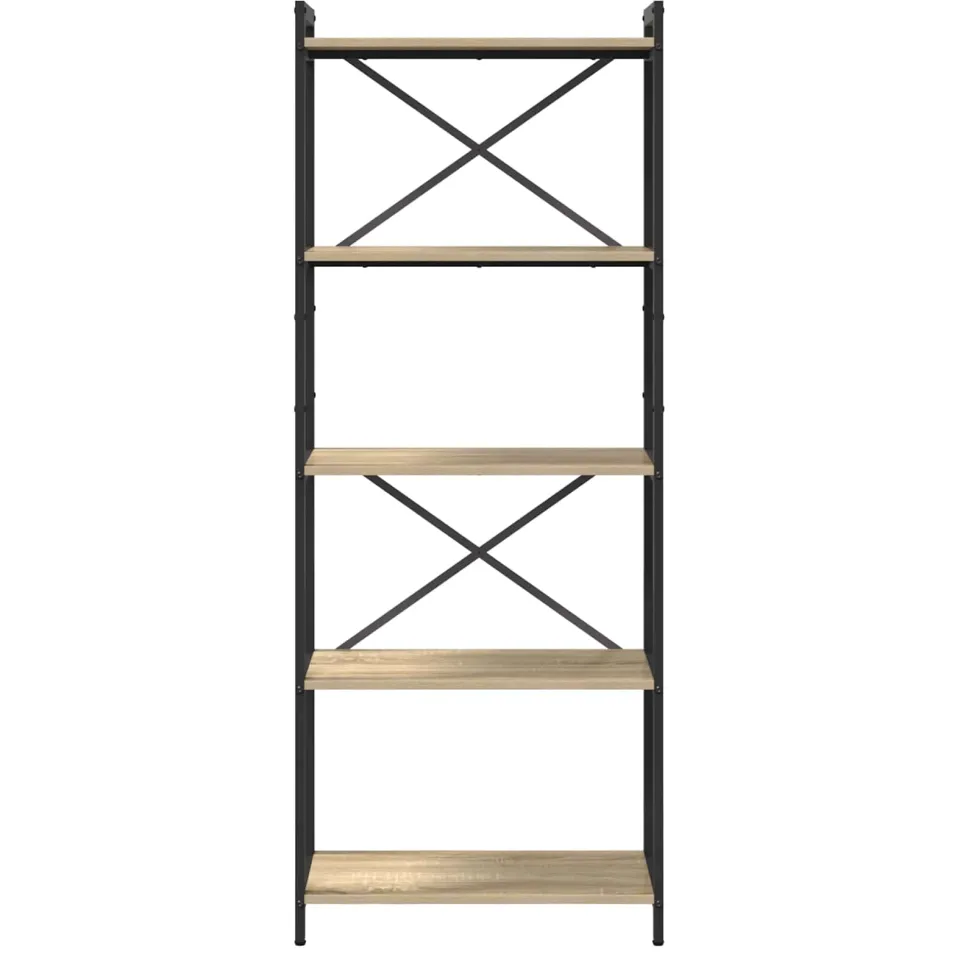 vidaXL Boekenkast 60 x 30 x 155 cm Bewerkt hout Sonoma Eiken, foto 2