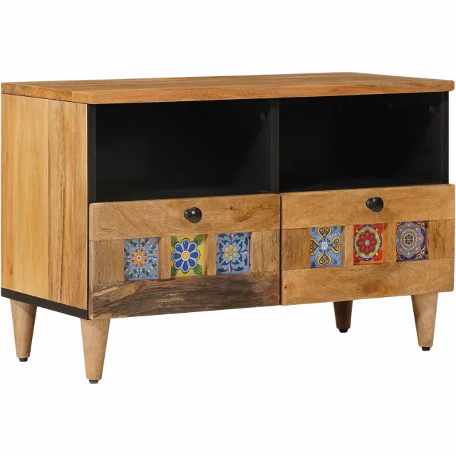 vidaXL TV-kast Naturel 70 x 33 x 46 cm Massief Mango Hout