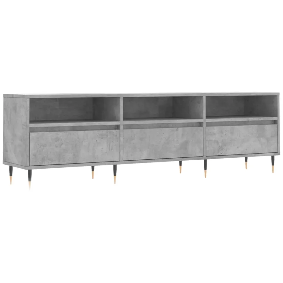 vidaXL Tv-meubel 150x30x44,5 cm bewerkt hout betongrijs grijs, foto 3