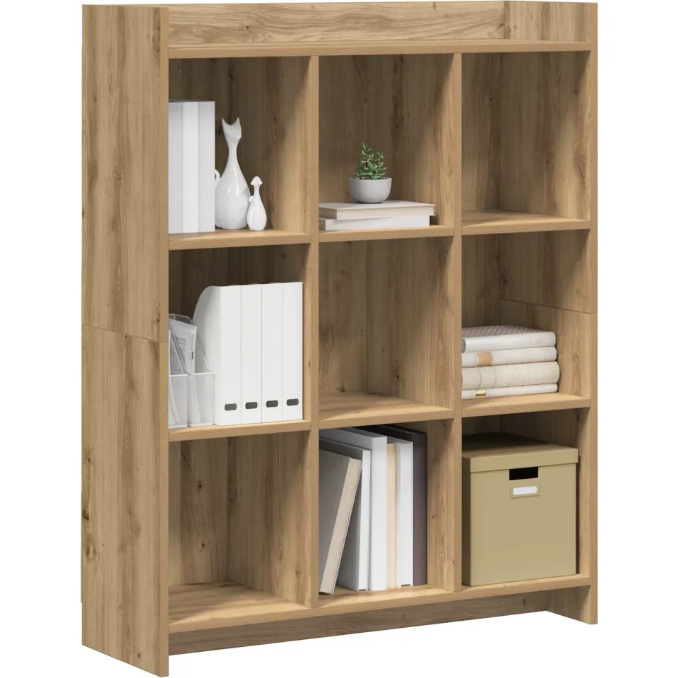 vidaXL Boekenkast 9-laags 87,5 x 30 x 111 cm Artisanaal eiken Bruin