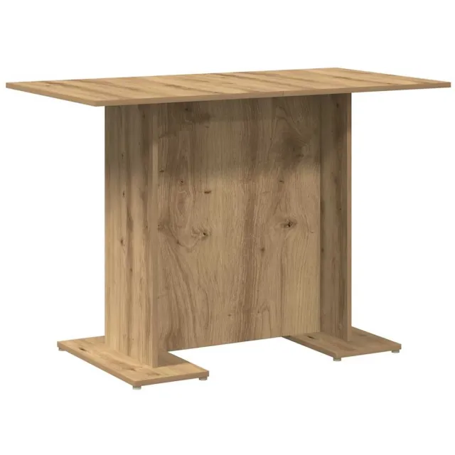 vidaXL Eettafel - 110x60x75 - cm - bewerkt - hout - artisanaal - eikenkleurig artisan eiken