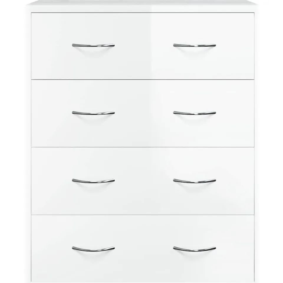 vidaXL Dressoir met 4 lades 60x30,5x71 cm hoogglans wit, foto 4
