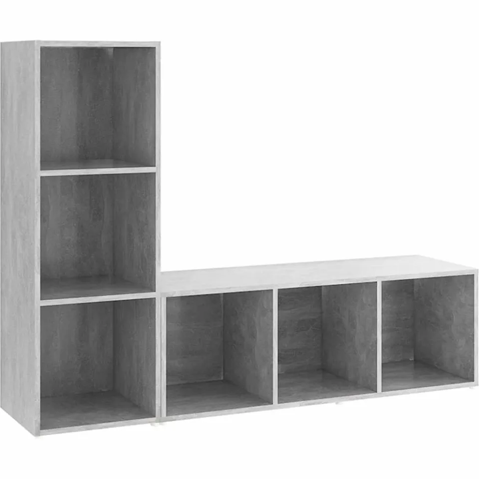vidaXL Tv-meubelen 2 st 107x35x37 cm bewerkt hout betongrijs grijs, foto 3