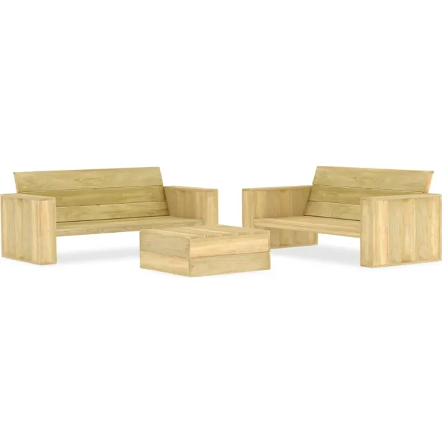 vidaXL 3-delige Loungeset geïmpregneerd grenenhout bruin, foto 2