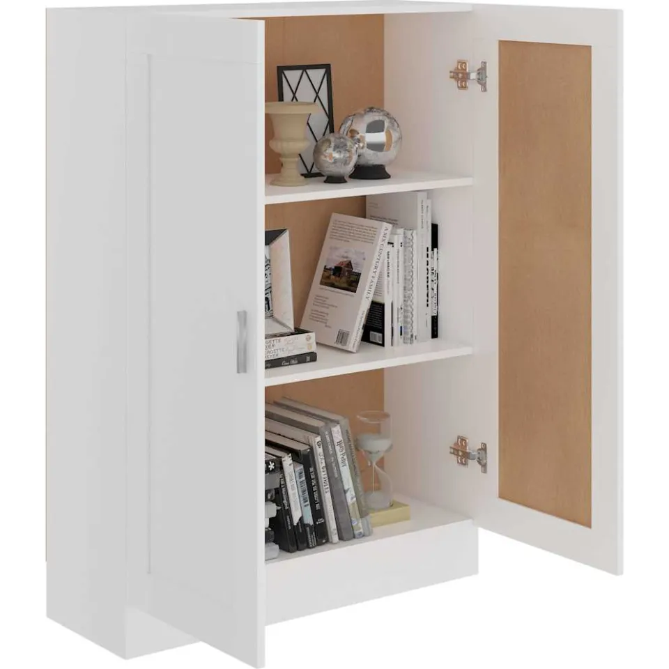 vidaXL Boekenkast 82,5x30,5x115 cm bewerlt hout wit