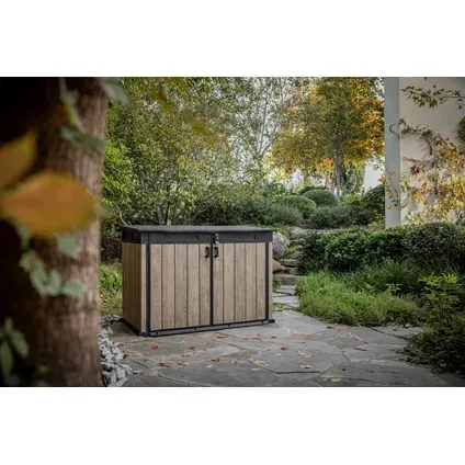 Keter Kussenbox Signature Ashwood - Houtlook - Grijs - 2020l - 190x109x132cm, foto 3