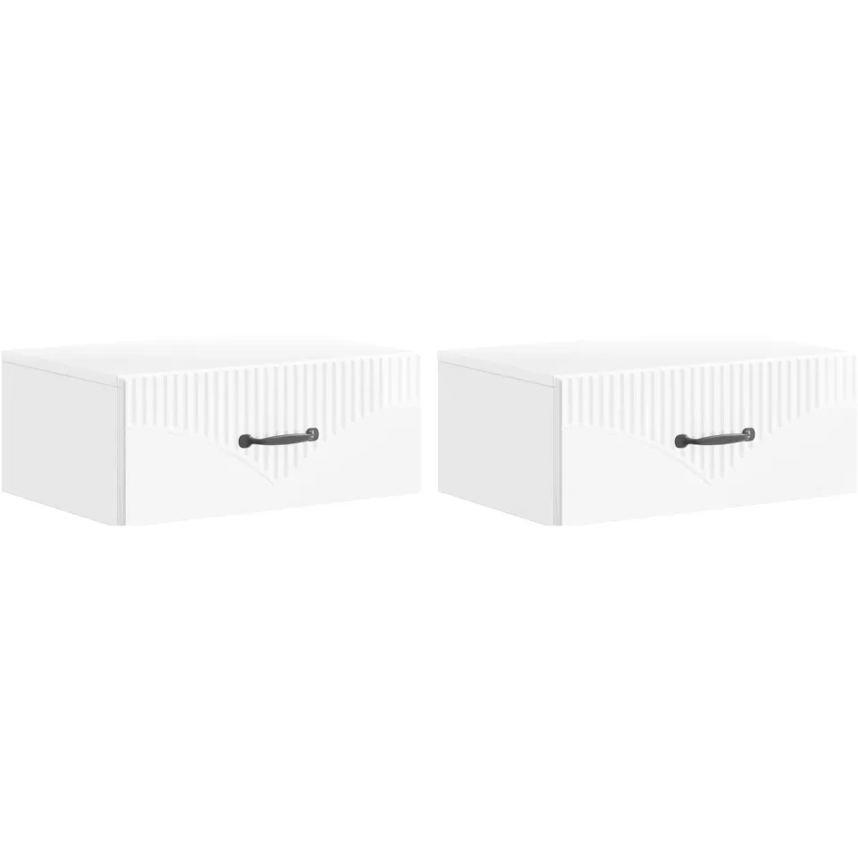 vidaXL Wandbeugel Bedkast 2 st Hoogglans Wit 49 x 34,5 x 20 cm, foto 3