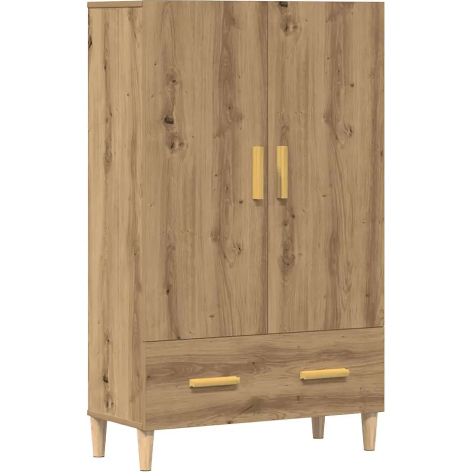vidaXL Hoge kast 70x31x115 cm bewerkt hout artisanaal eikenkleur, foto 3