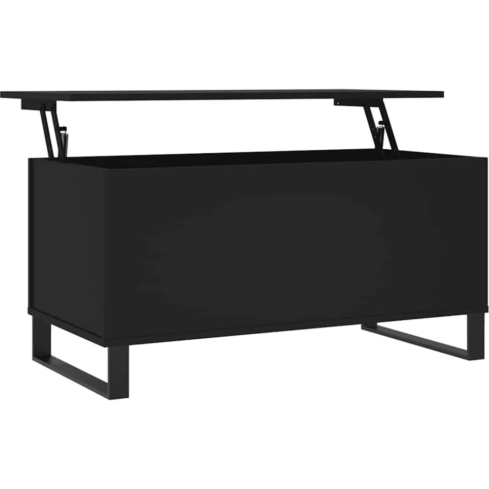 vidaXL Salontafel 90x44,5x45 cm bewerkt hout zwart