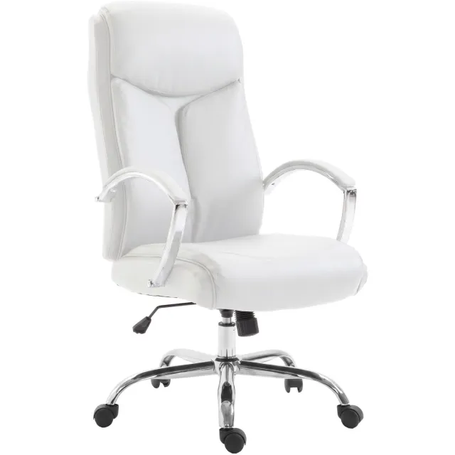 CLP Arlen Bureaustoel - Verstelbaar - Tot 140 kg - Lederlook - wit