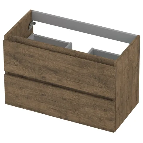 Ink onderkast 2 laden greeploos met houten keerlijst naturel eiken