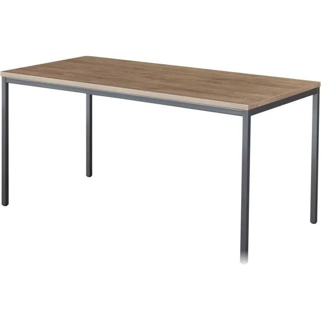 ABC Kantoormeubelen Bureautafel of kantinetafel breed 160CM diep 80CM bladkleur Beuken framekleur Zwart (RAL9005) Zwart (RAL9005)/Beuken