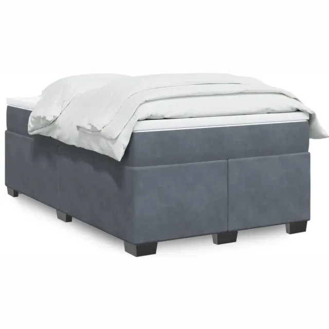 vidaXL Boxspring met matras fluweel donkergrijs 120x190 cm grijs