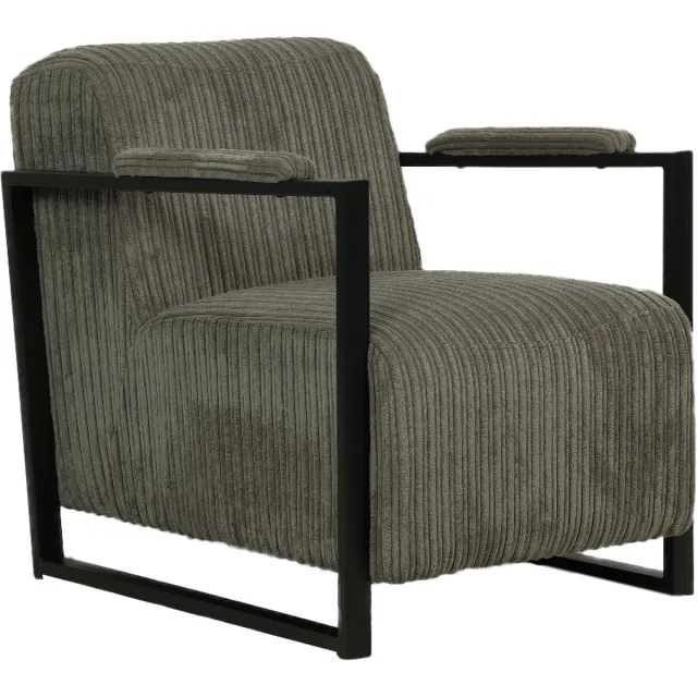 Bolt Edge Moderne Fauteuil - Loungestoel - Grijs - Met hoofdkussen - Voor binnengebruik