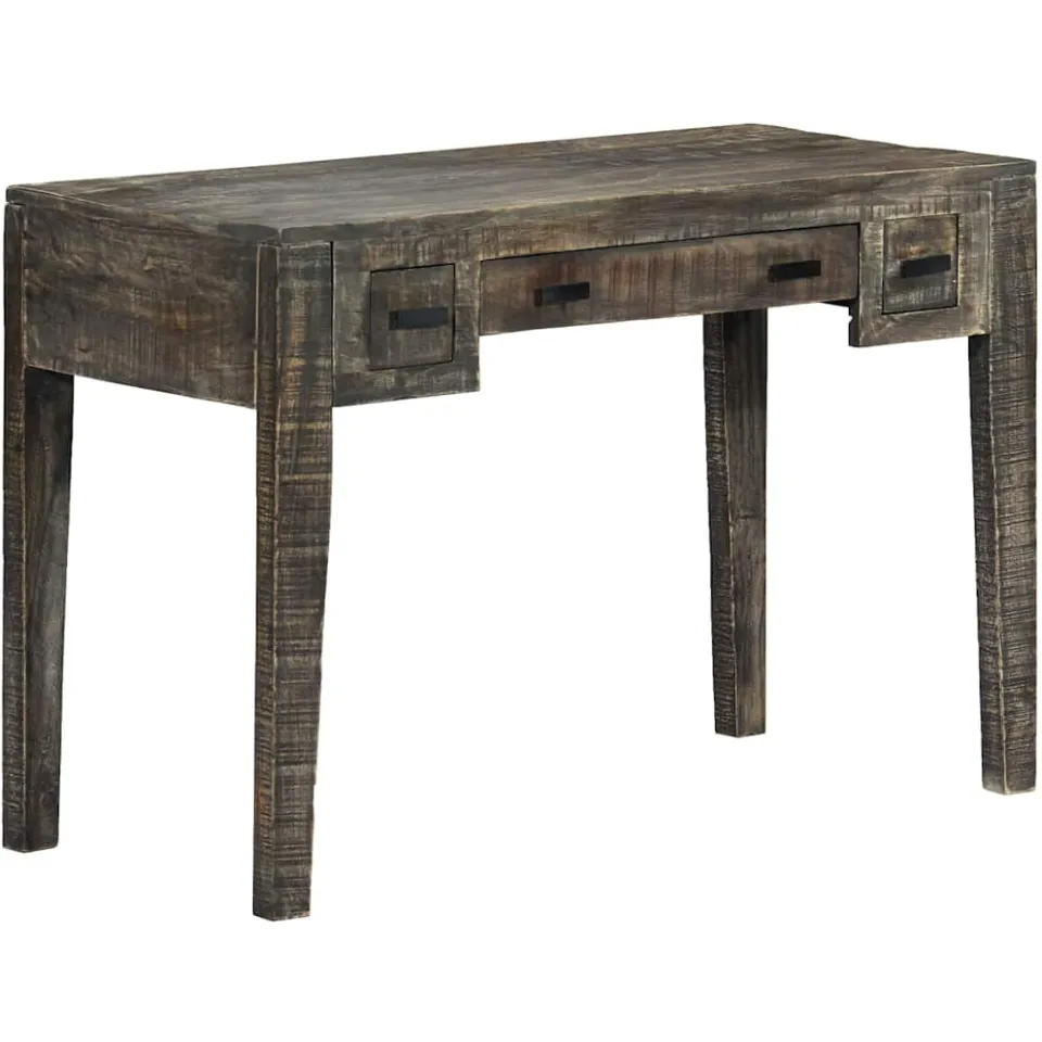 vidaXL Bureau 110x50x75 cm massief mangohout zwart, foto 2