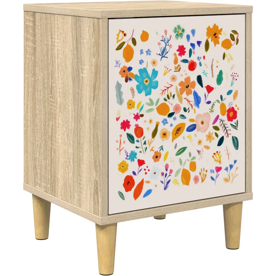 vidaXL Nachtkastje MAINZ Sonoma Eiken 36 x 33 x 50 cm Bewerkt hout Bruin