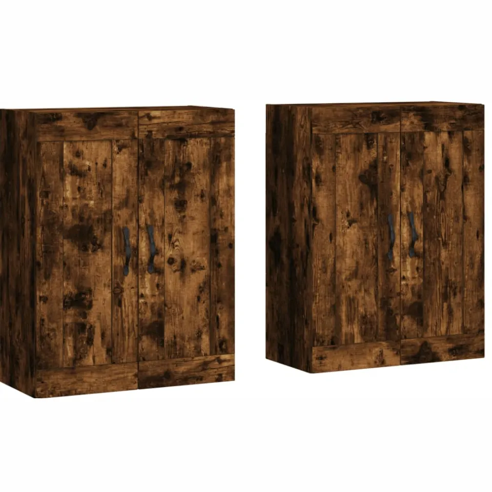 vidaXL Hangkasten 2 st bewerkt hout gerookt eikenkleurig, foto 3