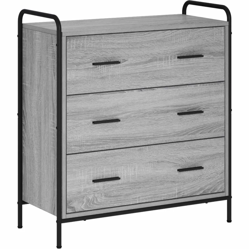 vidaXL Dressoir Grijs Sonoma 97 x 33 x 81 cm Bewerkt hout, foto 3