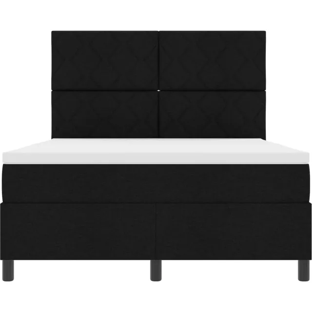 vidaXL Boxspring bed met LED-stripverlichting Zwart 160 x 200 cm Stof