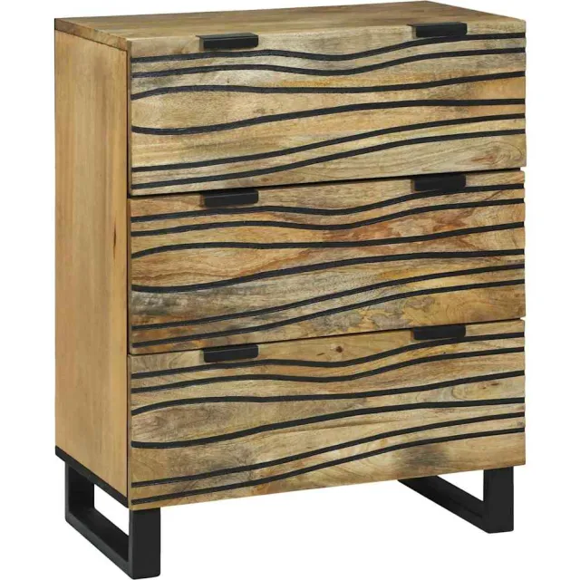 vidaXL Dressoir Naturel 60 x 33,5 x 75 cm Massief mangohout Bruin