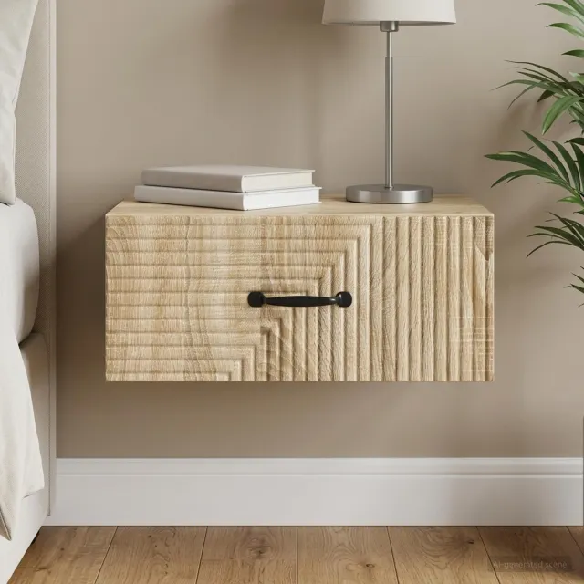 vidaXL Wandbeugel Bedkast Sonoma Eiken 49 x 34,5 x 20 cm Bewerkt hout, foto 2