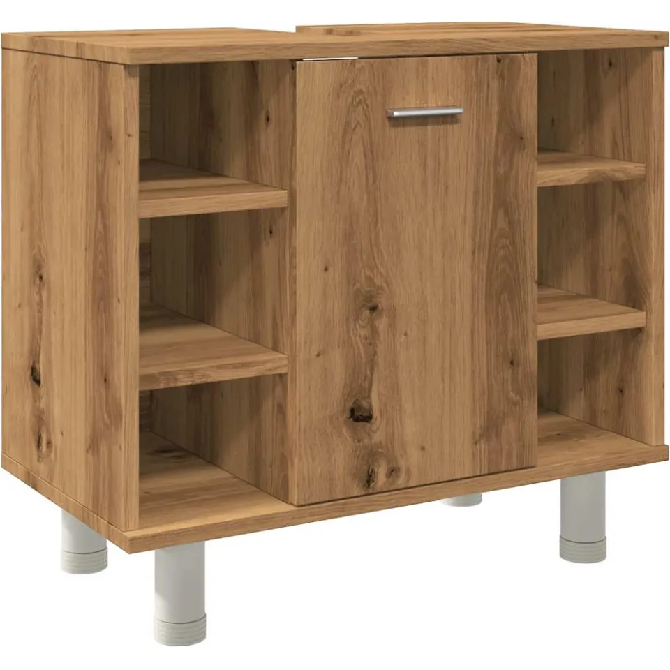 vidaXL Badkamerkast 60x32x53,5 cm bewerkt hout artisanaal eikenkleur, foto 3